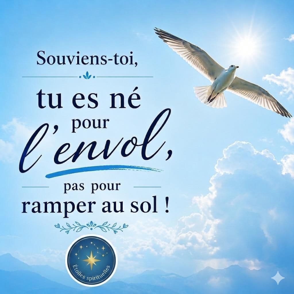 Oiseau prenant son envol dans un ciel lumineux au-dessus des montagnes.